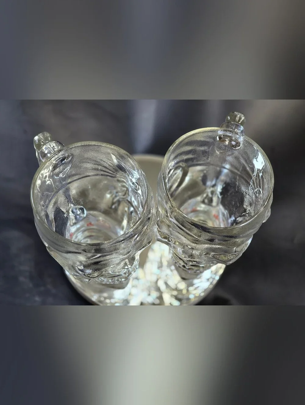 Guy Fieri American Kitchen Clear Glass Prirate Skull Beer Mugs Set Of 2